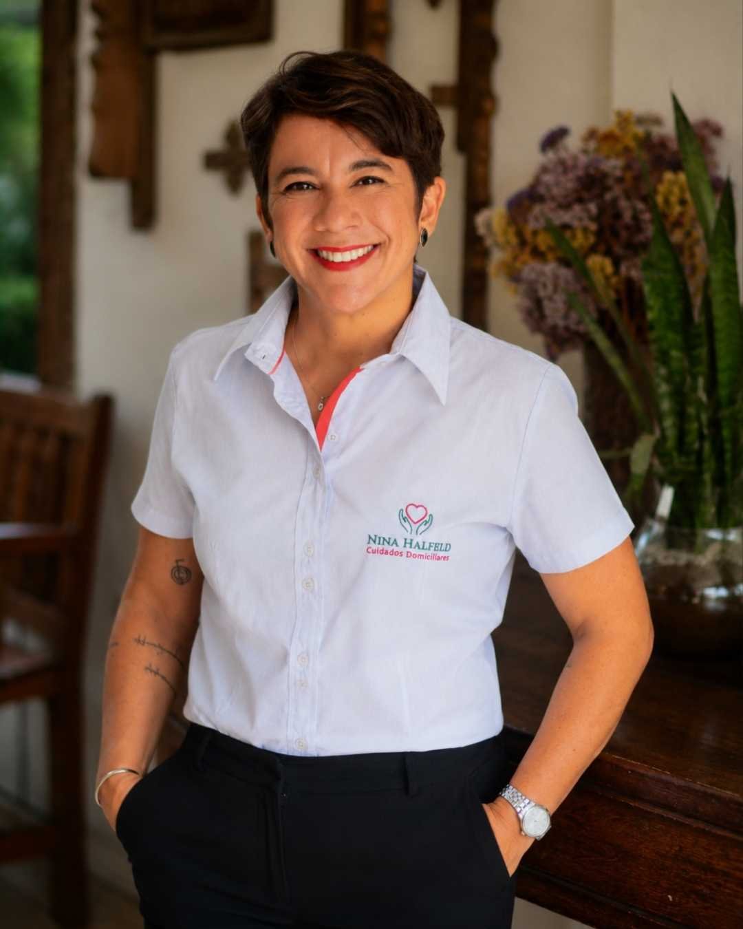 Nina Halfeld, responsável pela avaliação e acompanhamento dos cuidados domiciliares